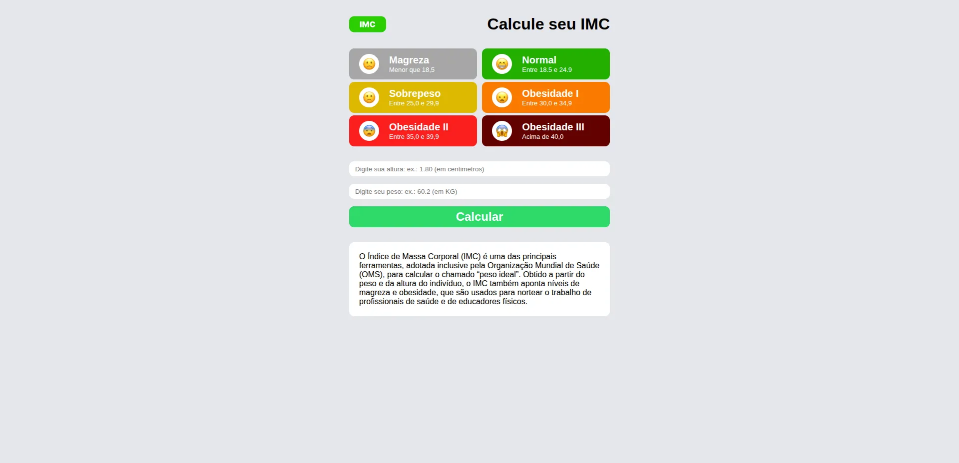 IMC Calculator
